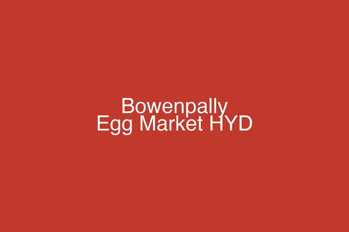 Bowenpally wholesale egg market Hyderabad — NECC egg rate today hub for Andhra Pradesh supply